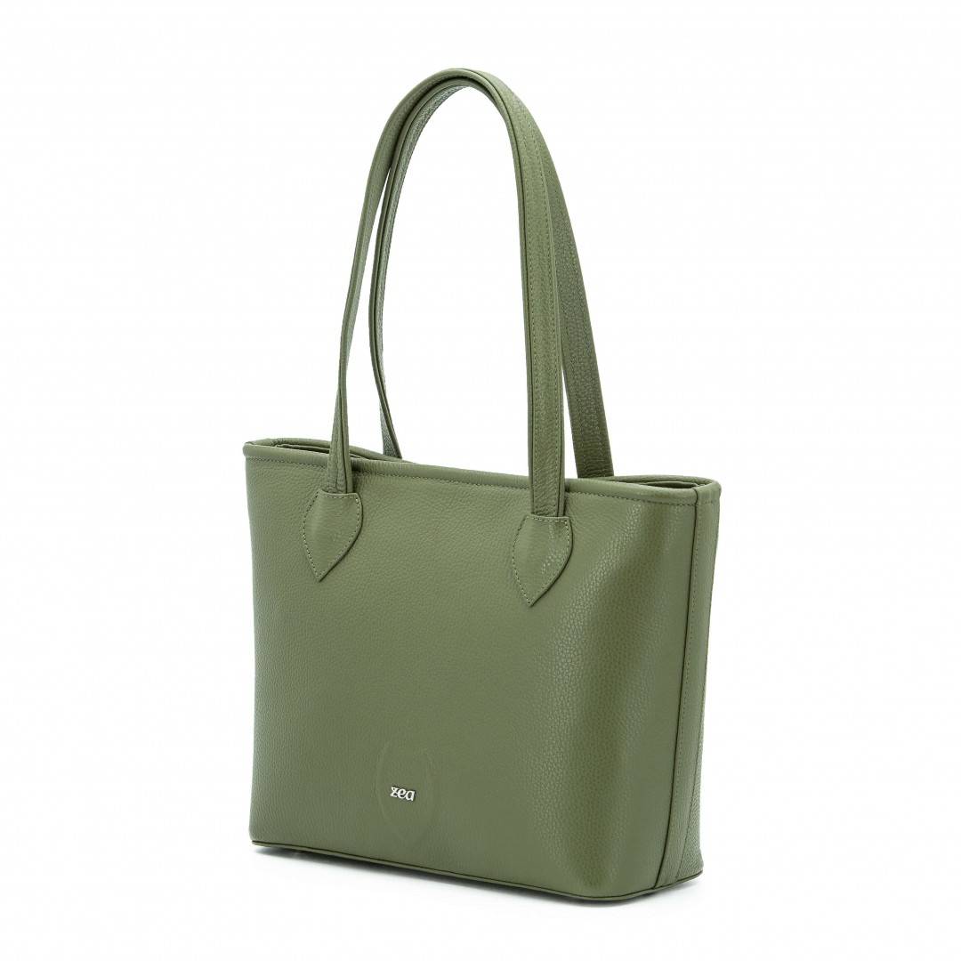 Posete Zea Shopper Verde Bosco Piele Naturala 301bo1