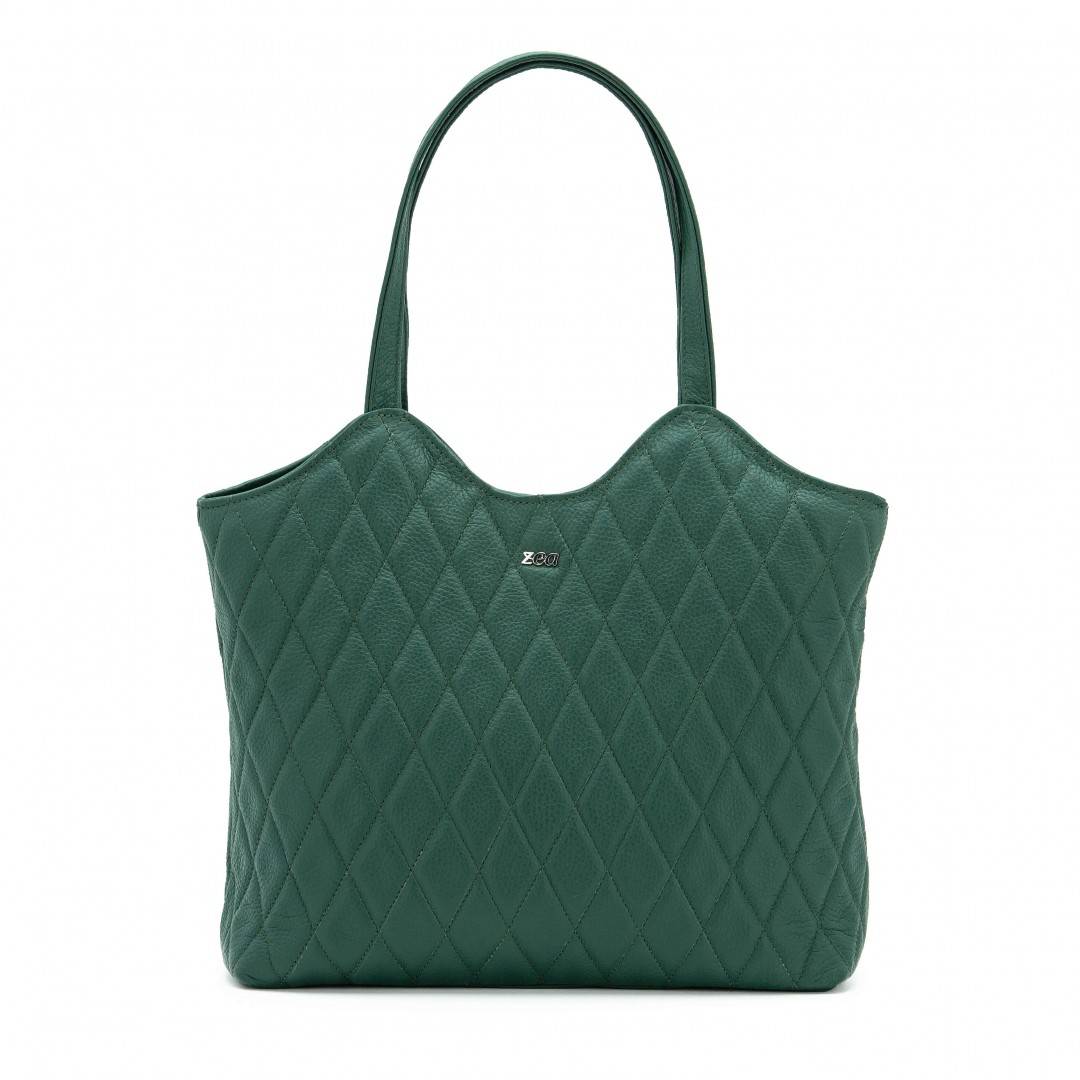 Posete zea Shopper Verde piele Naturala 300v1