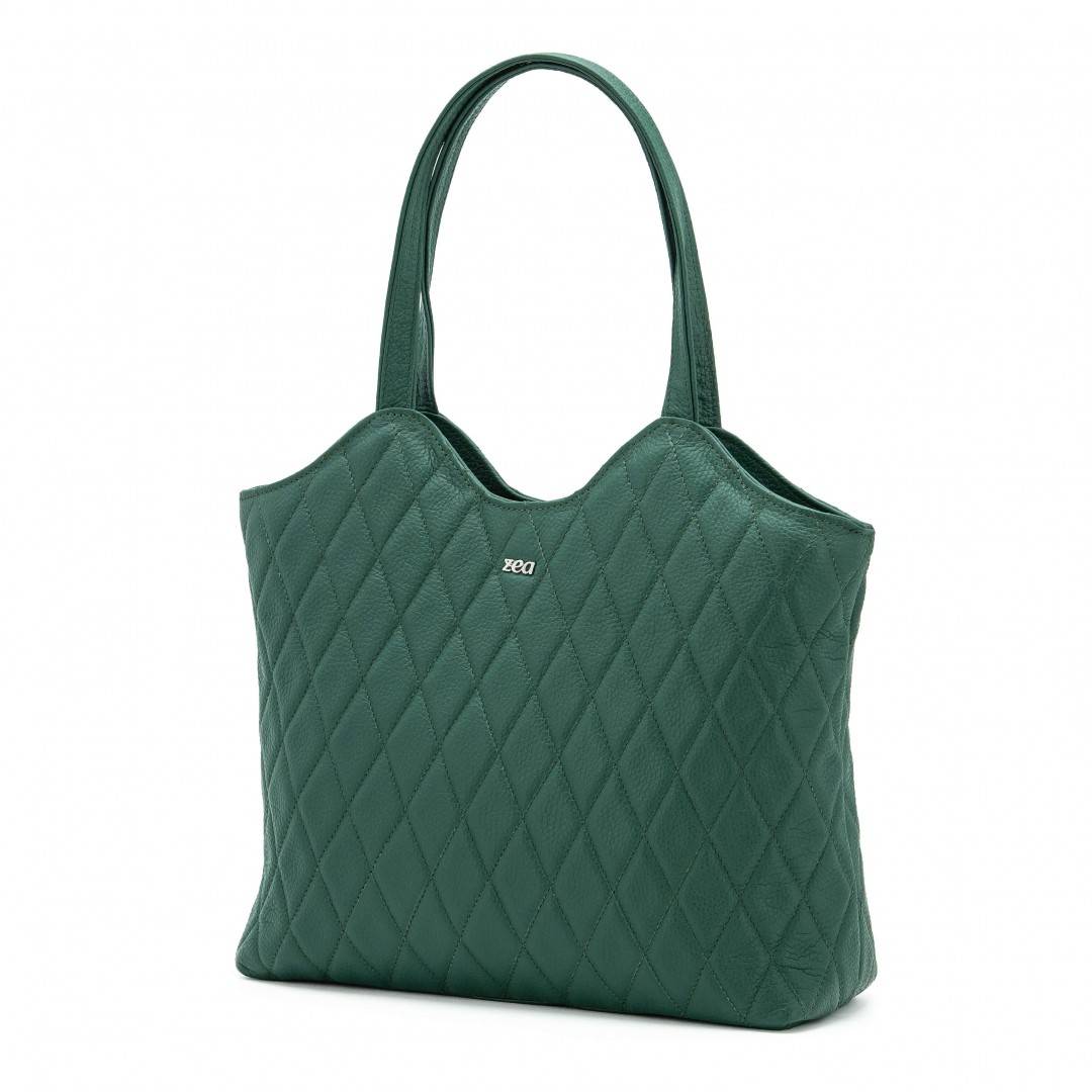 Posete zea Shopper Verde piele Naturala 300v1