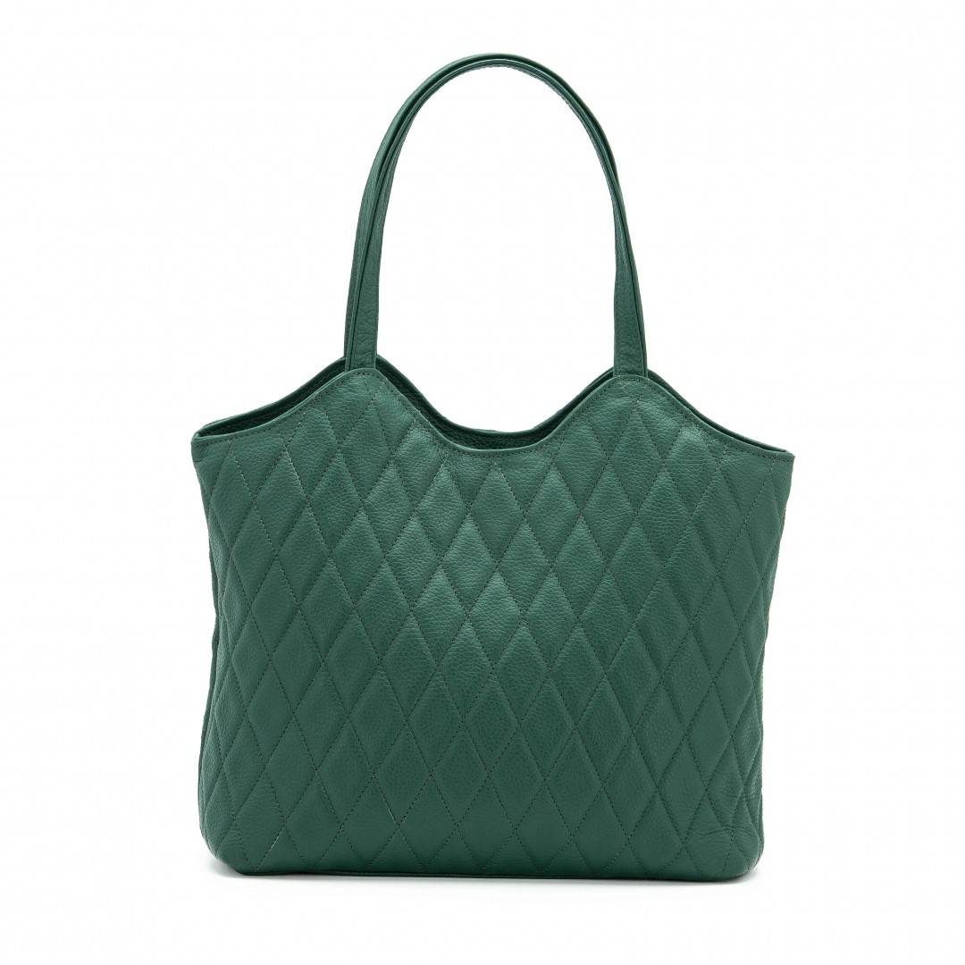 Posete zea Shopper Verde piele Naturala 300v1